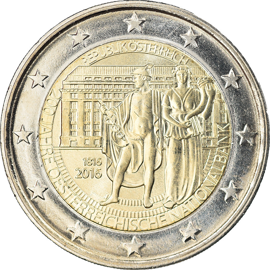 Austria, 2 Euro, 200ème anniversaire de la Banque nationale, 2016, Vienna