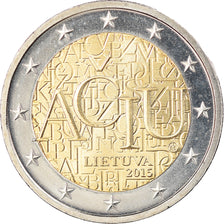 Lithuania, 2 Euro, Aciu, la langue lituanienne, 2015, MS(63), Bi-Metallic