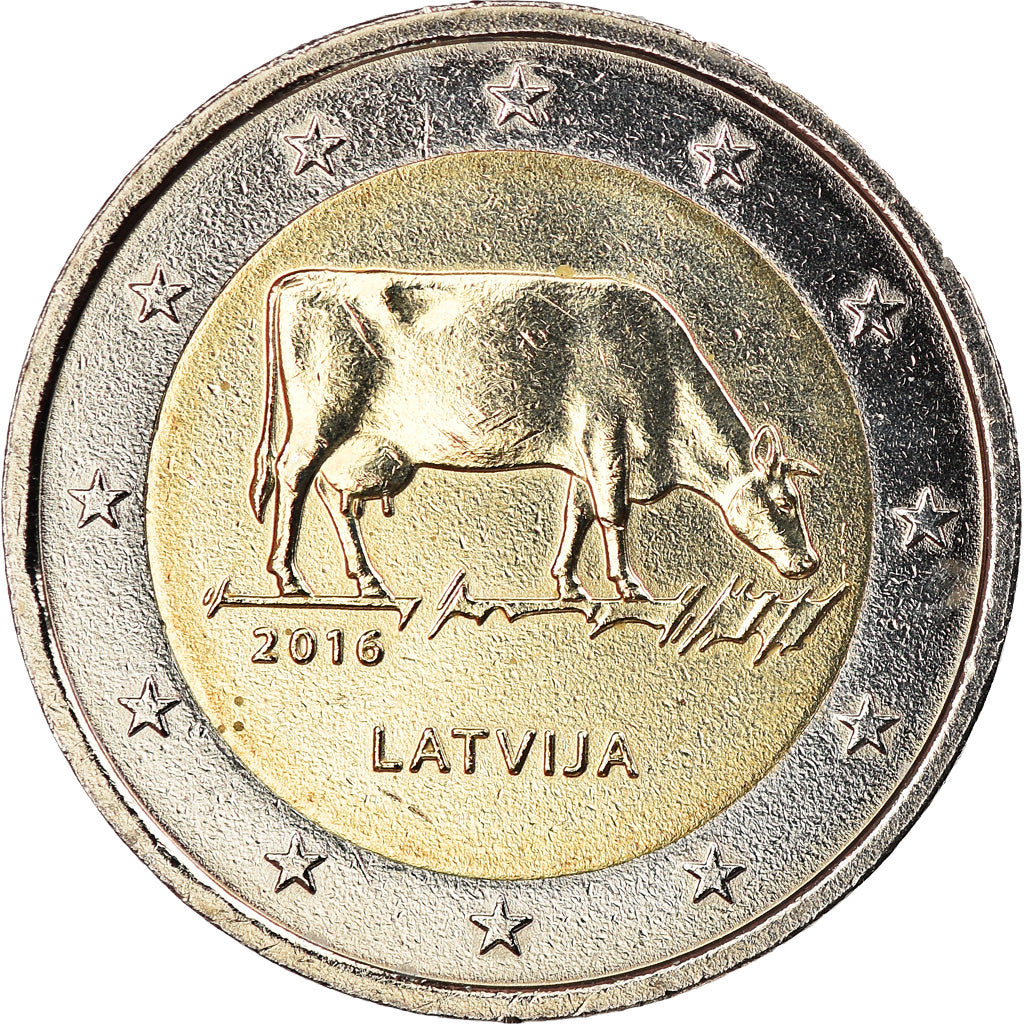 Latvia, 2 Euro, Industrie laitière, 2016, MS(63), Bi-Metallic