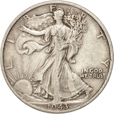 UNITED STATES, Walking Liberty Half Dollar, Half Dollar, 1943, U.S. Mint, KM...