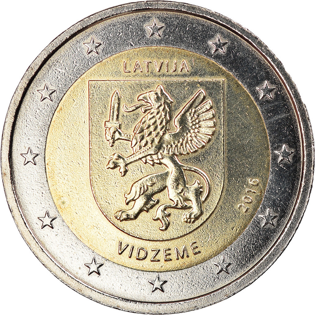 Letland, 2 Euro, Vidzeme, 2016, UNC-, Bi-Metallic