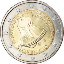 Slovakia, 2 Euro, Révolution de Velours, 2009, Kremnica, MS(63), Bi-Metallic