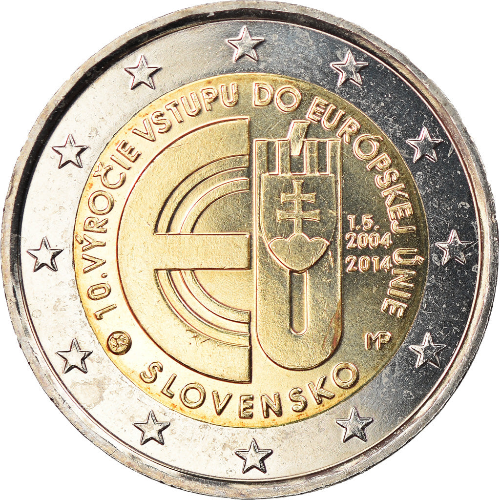Slovakia, 2 Euro, 10ème anniversaire de l adhesion à l' UE, 2014, Kremnica