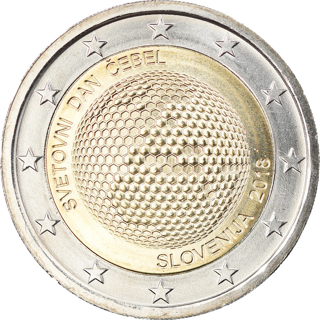 Slovenia, 2 Euro, Journée mondiale des abeilles, 2018, MS(63), Bi-Metallic