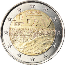 France, 2 Euro, D-Day, 2014, Paris, MS(63), Bi-Metallic