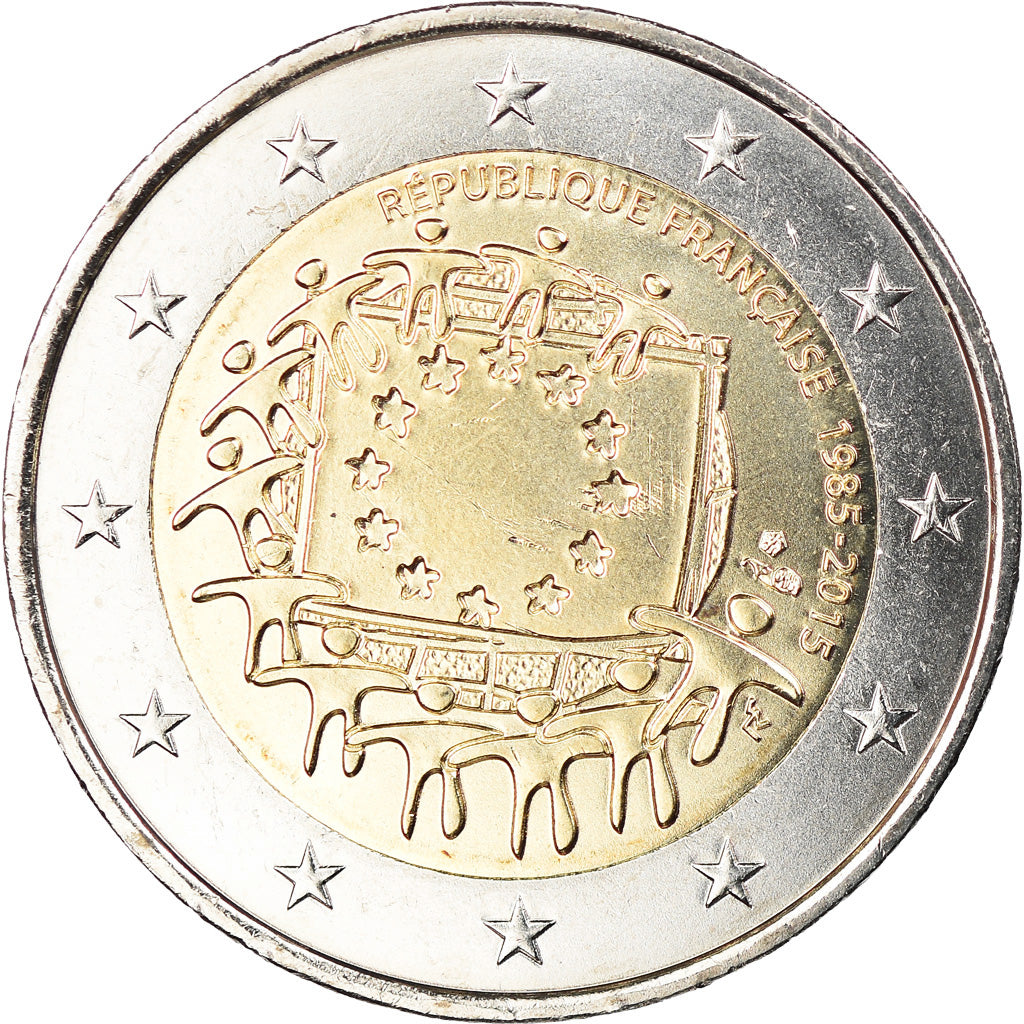 Francia, 2 Euro, Drapeau européen, 2015, Paris, SPL, Bi-metallico