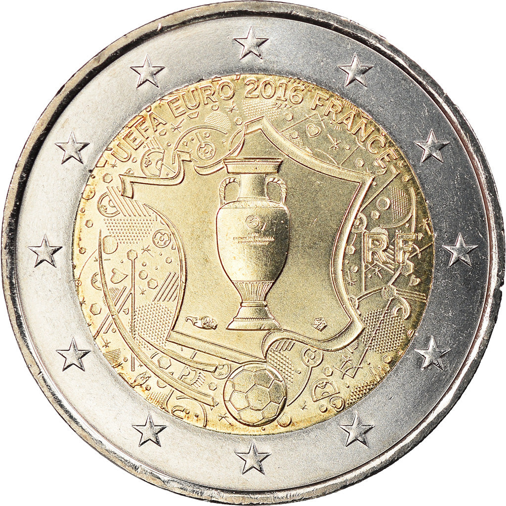 Frankrijk, 2 Euro, UEFA Euro, 2016, Paris, UNC-, Bi-Metallic