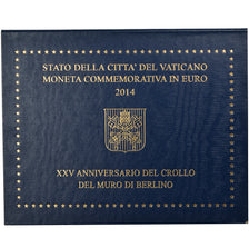 Vatican, 2 Euro, Chute du Mur de Berlin, 2014, MS(65-70), Bi-Metallic