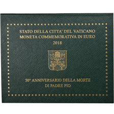 Vaticano, 2 Euro, 50ème anniversaire de la mort de Padre Pio, 2018, FDC
