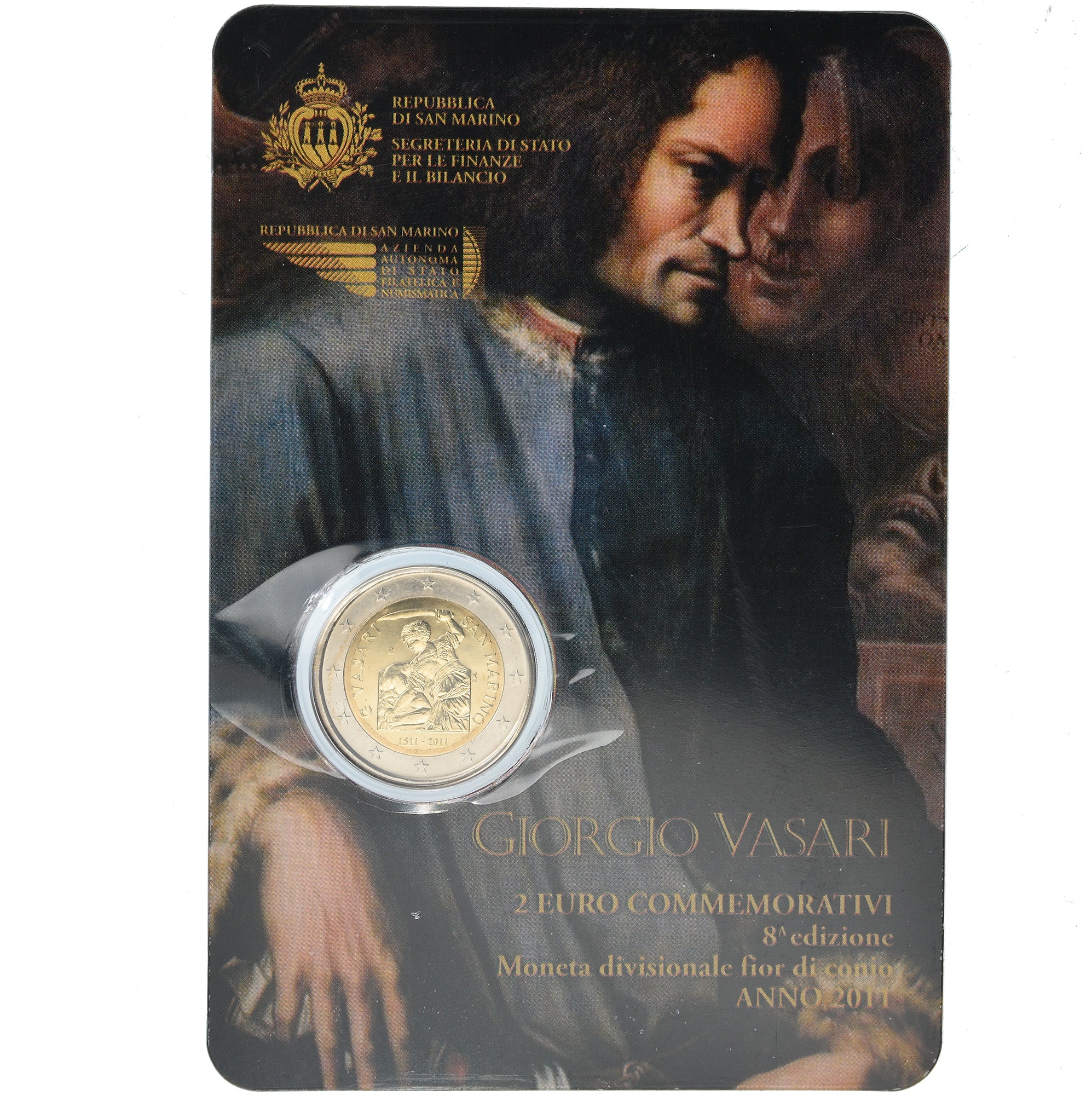 San Marino, 2 Euro, Giorgio Vasari, 2011, Rome, MS(65-70)