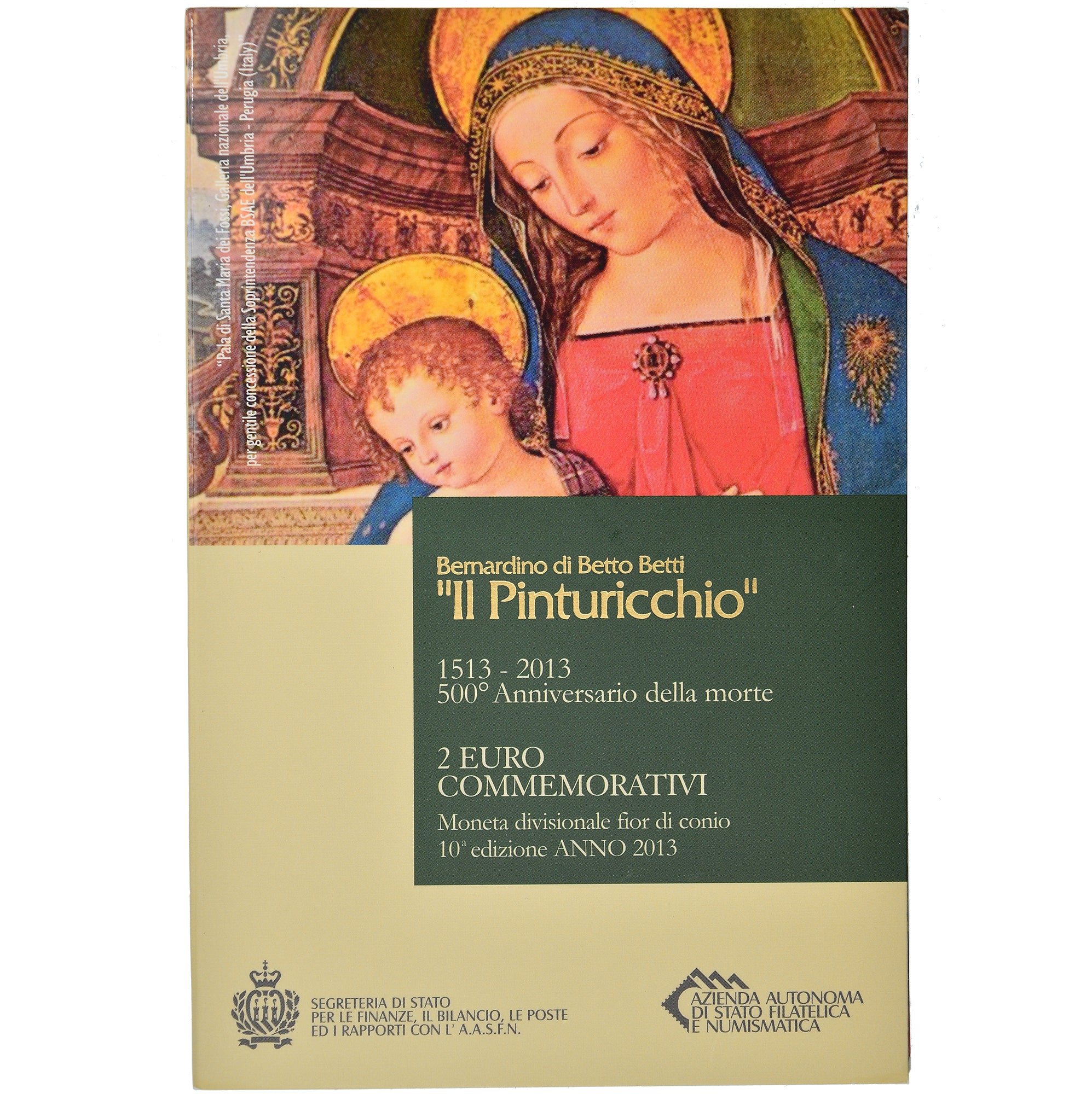 San Marino, 2 Euro, Il Pinturicchio, 2013, Rome, MS(65-70)