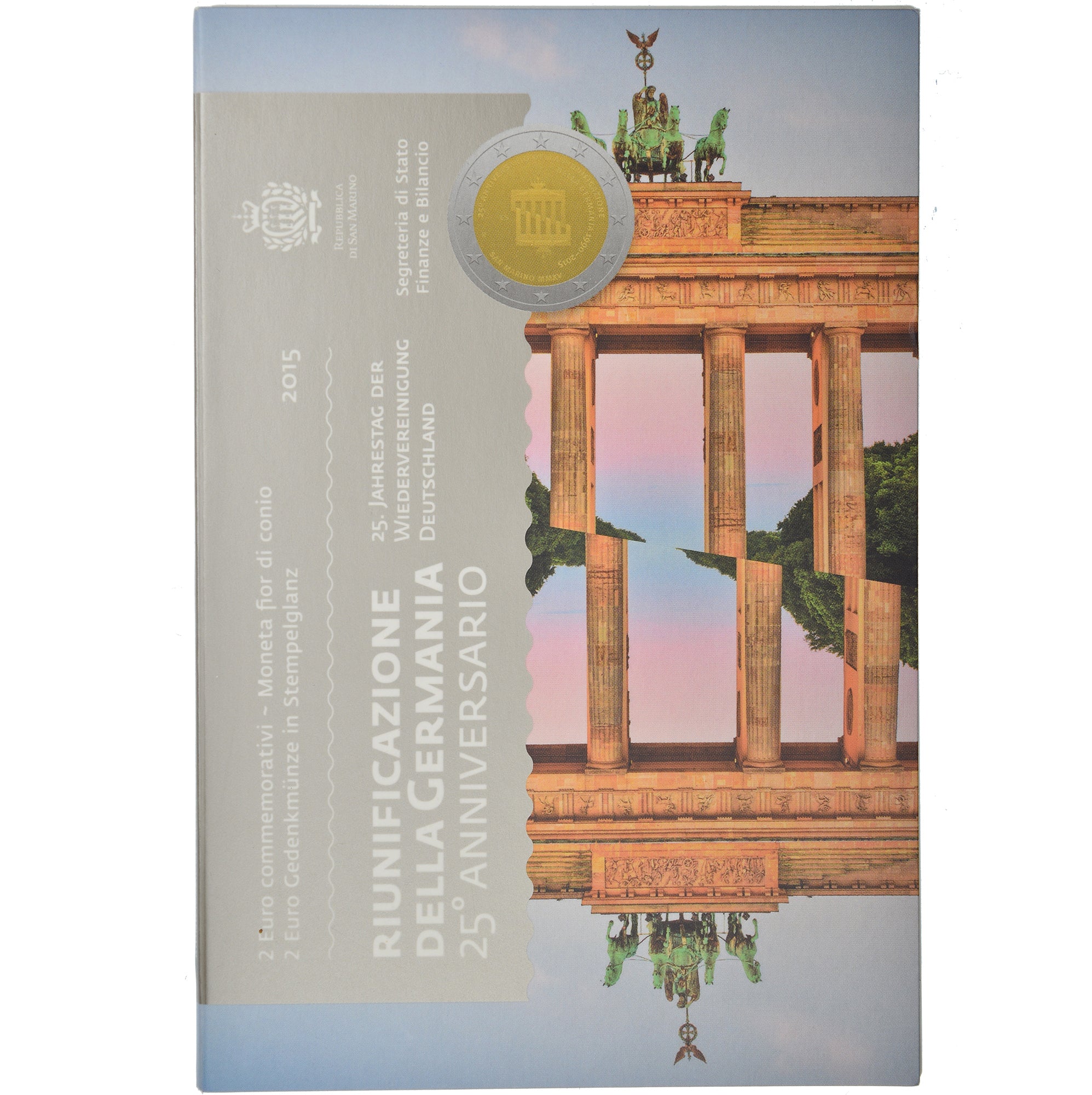 San Marino, 2 Euro, 25ème anniversaire de la réunification de l'Allemagne