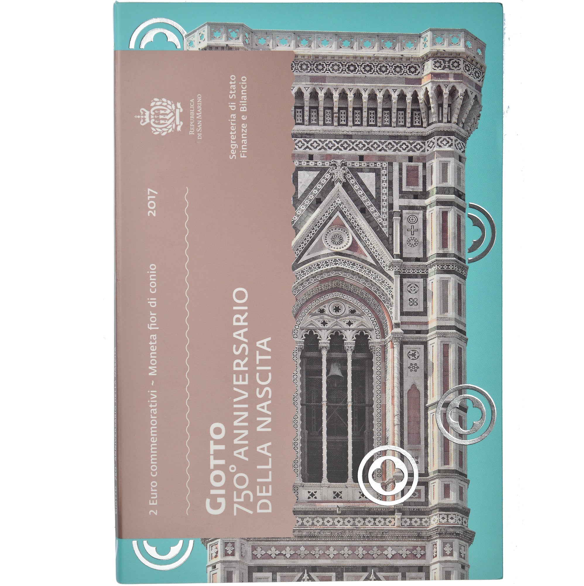 San Marino, 2 Euro, Giotto 1267-2017, 2017, Rome, MS(65-70)