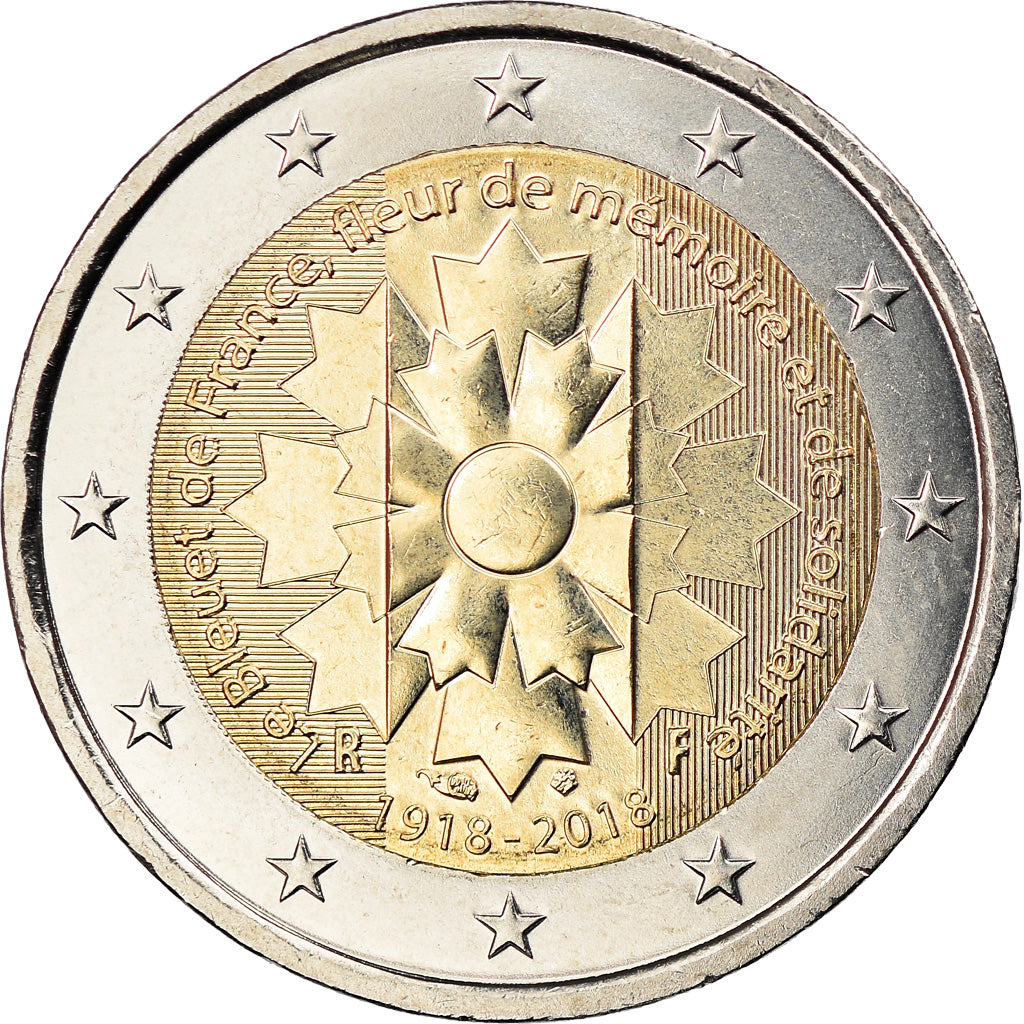 França, 2 Euro, Le Bleuet de France, 2018, Paris, MS(63), Bimetálico