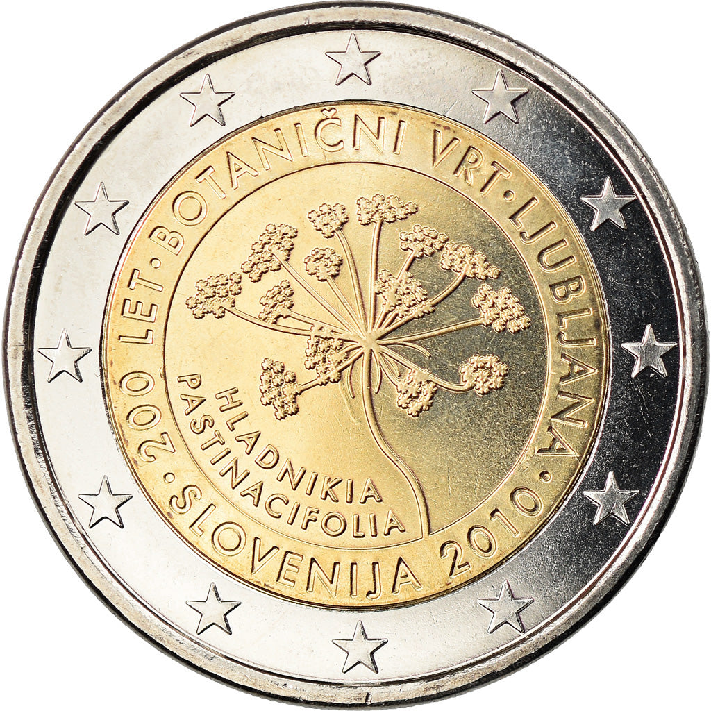 Slovenia, 2 Euro, Ljubljana, 2010, MS(63), Bi-Metallic, KM:94