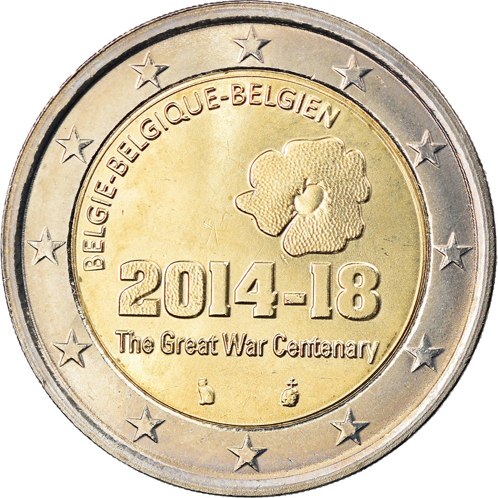 Belgique, 2 Euro, 100ème anniversaire du déclenchement de la première guerre