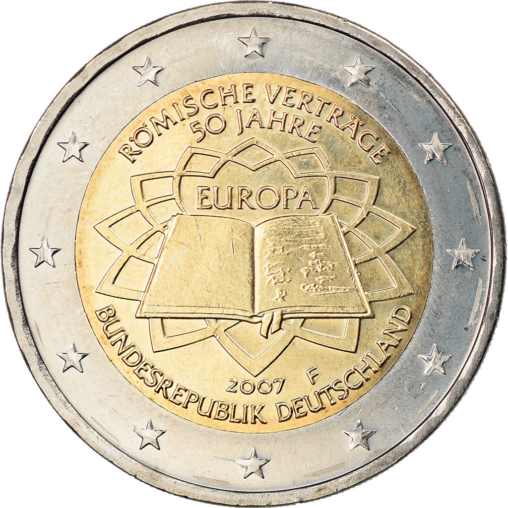GERMANY - FEDERAL REPUBLIC, 2 Euro, Traité de Rome 50 ans, 2007, Stuttgart