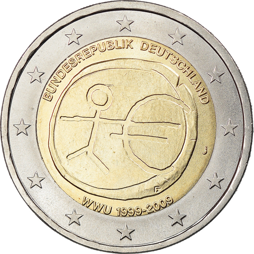 GERMANY - FEDERAL REPUBLIC, 2 Euro, EMU, 2009, Hambourg, MS(63), Bi-Metallic