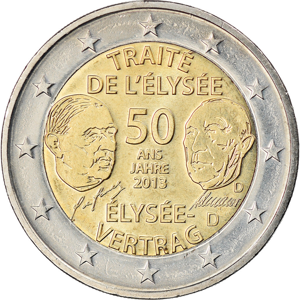 GERMANY - FEDERAL REPUBLIC, 2 Euro, Traité de l'Elysée, 2013, Munich