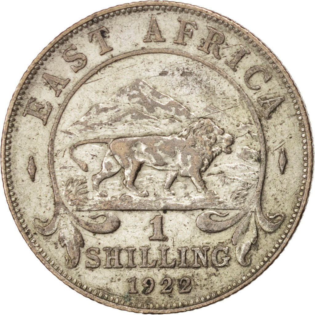 EAST AFRICA, Shilling, 1922, KM #21, VF(30-35), Silver, 27.8, 7.68