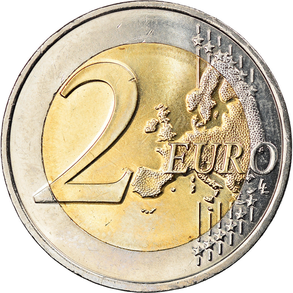 France, 2 Euro, Pierre de Coubertin, 2013, Paris, MS(63), Bi-Metallic