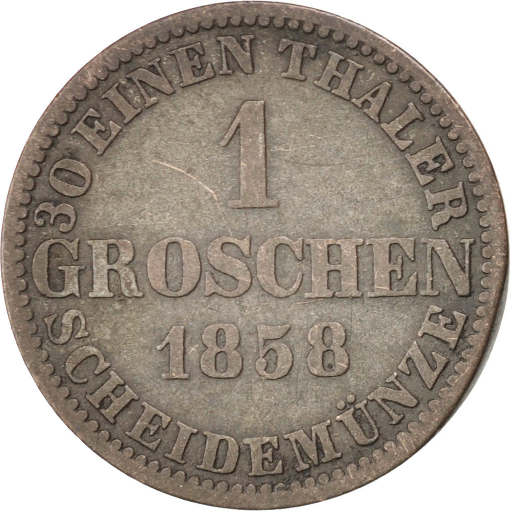 Coin, German States, HANNOVER, Georg V, Groschen, 1858, EF(40-45), Silver