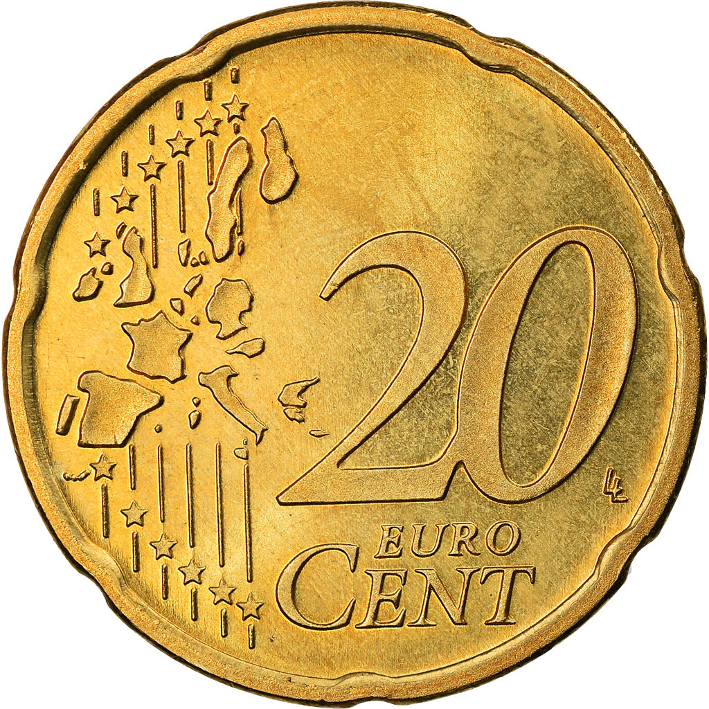 Nederland, 20 Euro Cent, 1999, Utrecht, UNC-, Tin, KM:238