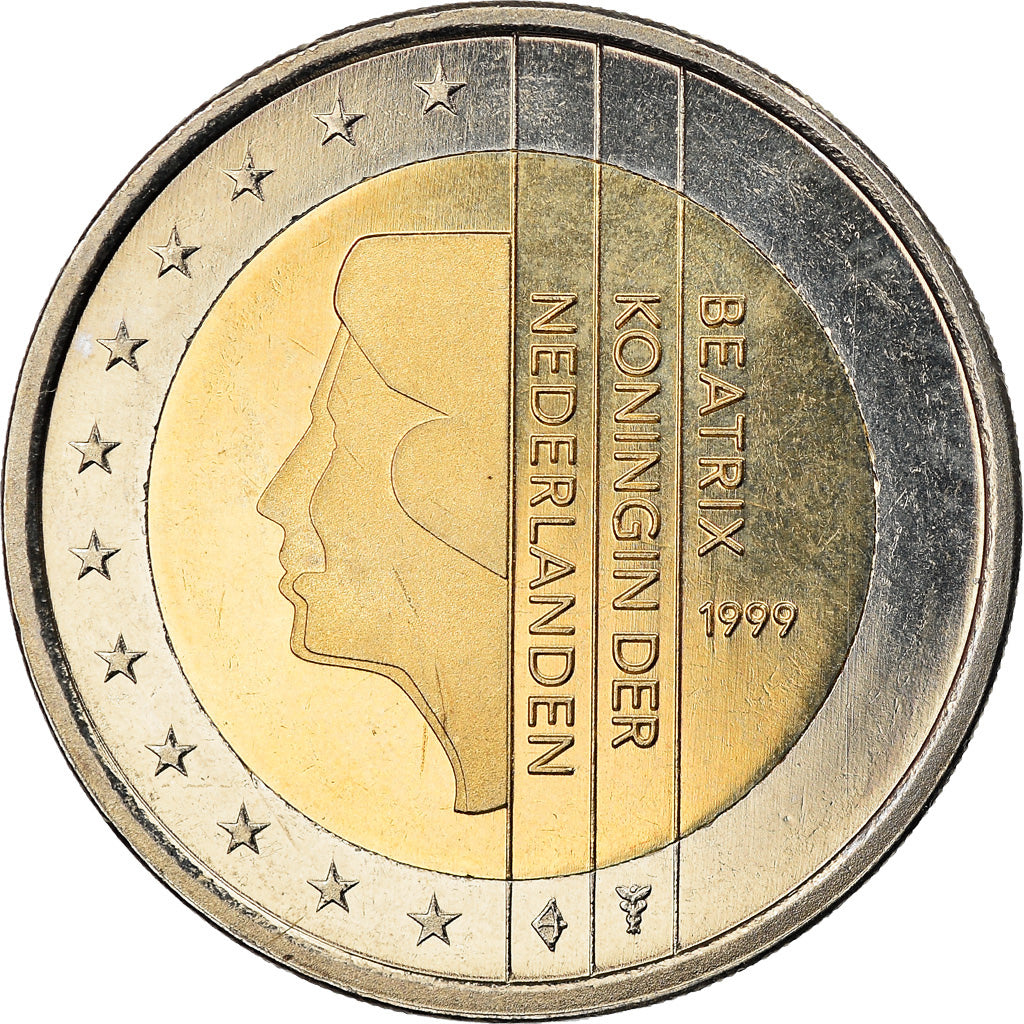 Netherlands, 2 Euro, 1999, Utrecht, MS(63), Bi-Metallic, KM:241
