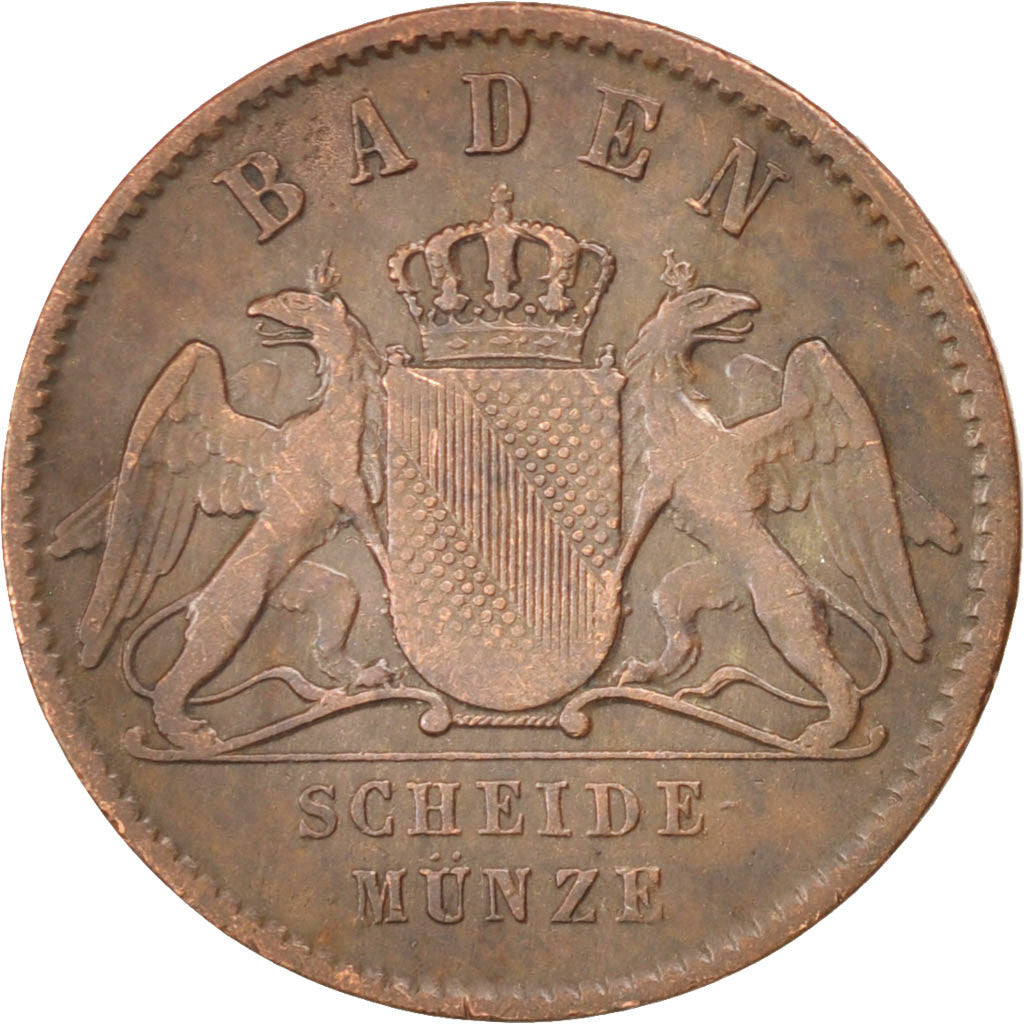 GERMAN STATES, Kreuzer, 1863, KM #242, EF(40-45), Copper, 21.6, 3.87