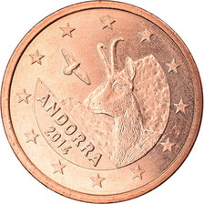 Andorra, 5 Euro Cent, 2014, MS(63), Aço Cromado a Cobre