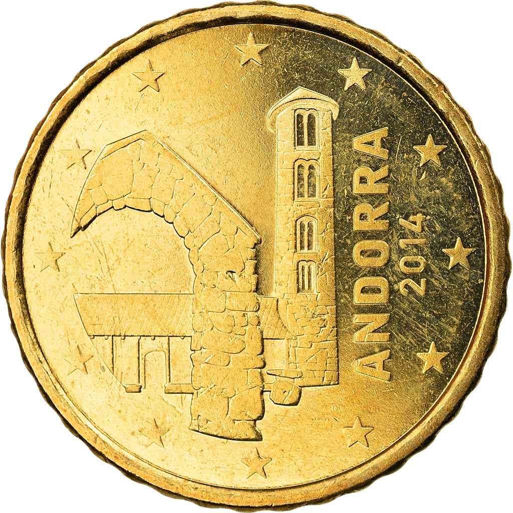 Andorra, 10 Euro Cent, 2014, MS(63), Brass