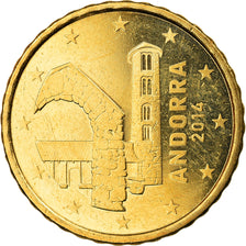 Andorra, 10 Euro Cent, 2014, MS(63), Brass
