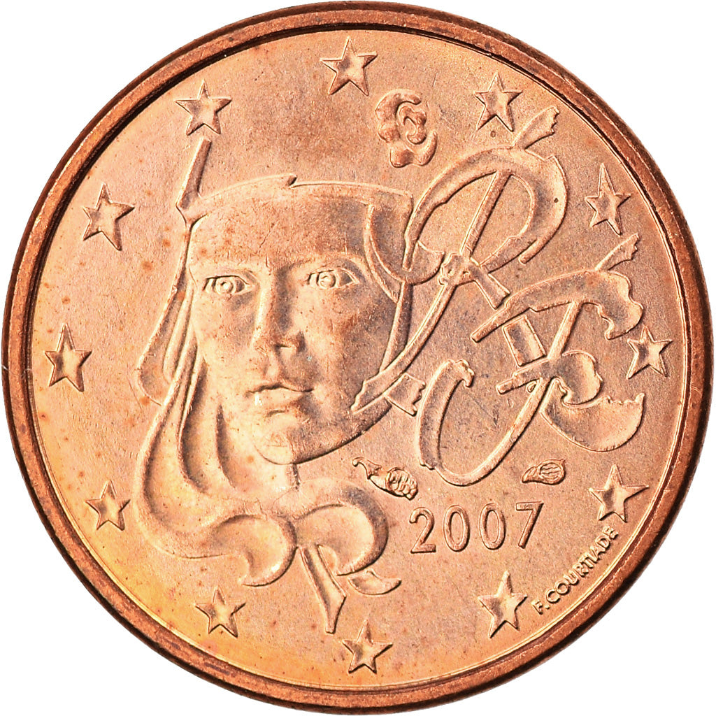 Francia, Euro Cent, 2007, Paris, SPL, Acciaio placcato rame, Gadoury:1, KM:1282
