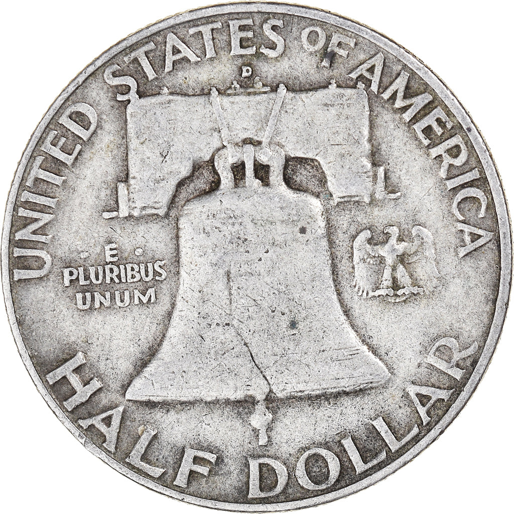 Coin, United States, Franklin Half Dollar, Half Dollar, 1958, U.S. Mint, Denver