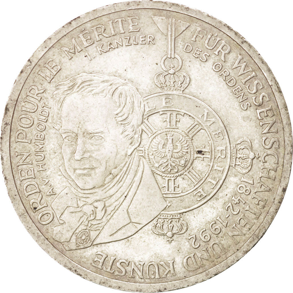 GERMANY - FEDERAL REPUBLIC, 10 Mark, 1992, Munich, KM #179, AU(55-58), Silver,..