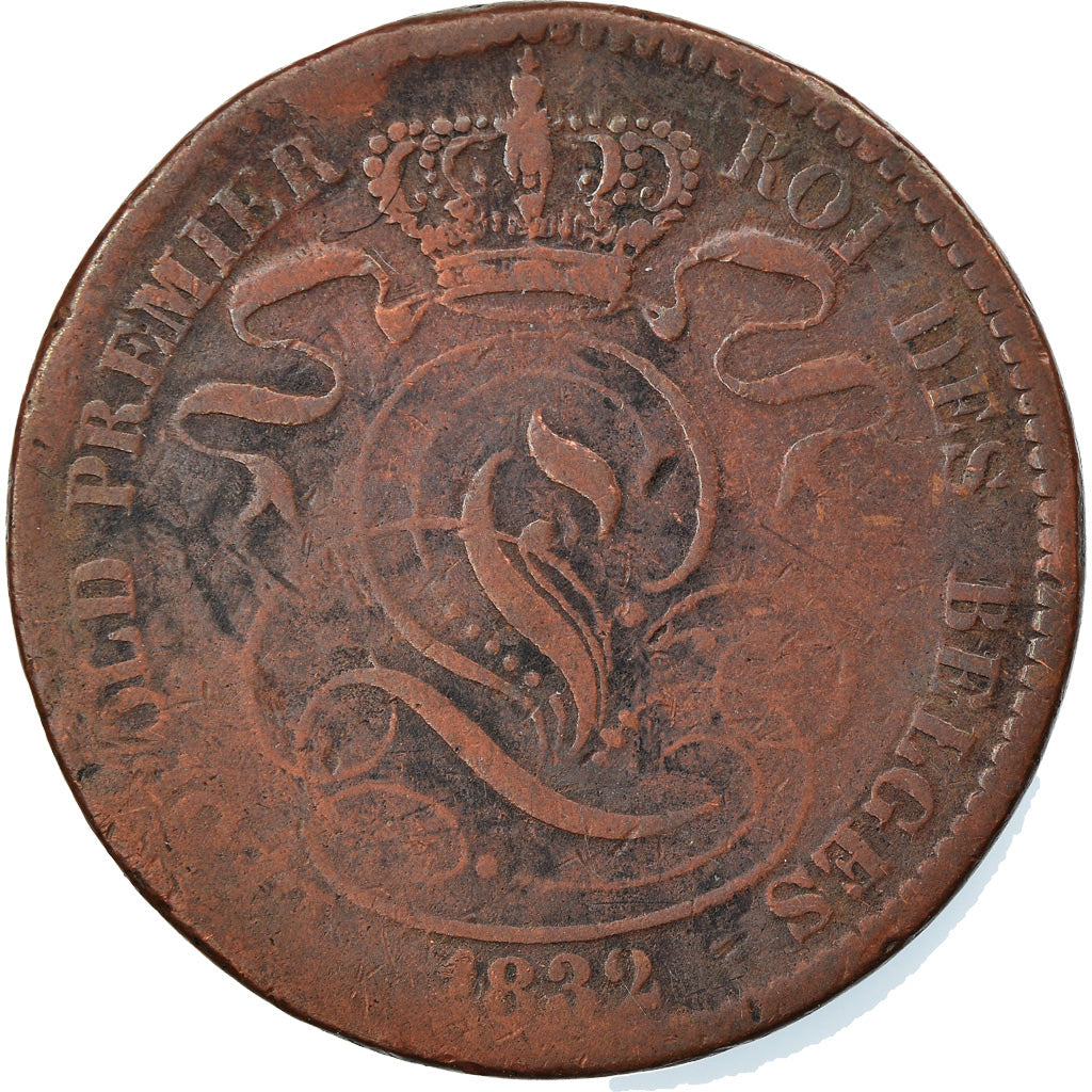 Munten, België, Leopold I, 10 Centimes, 1832, FR+, Koper, KM:2.1
