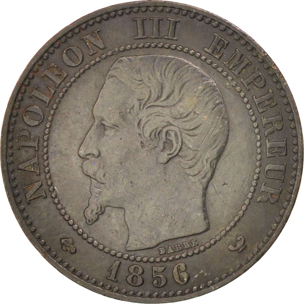 FRANCE, Napoléon III, 2 Centimes, 1856, Lille, KM #776.7, EF(40-45), Bronze, G..