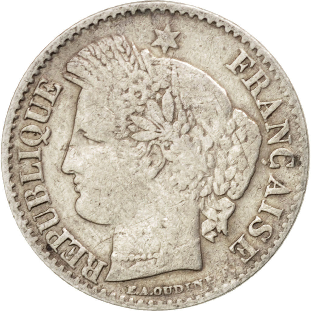 FRANCE, Cérès, 20 Centimes, 1851, Paris, KM #758.1, VF(20-25), Silver, Gadoury #