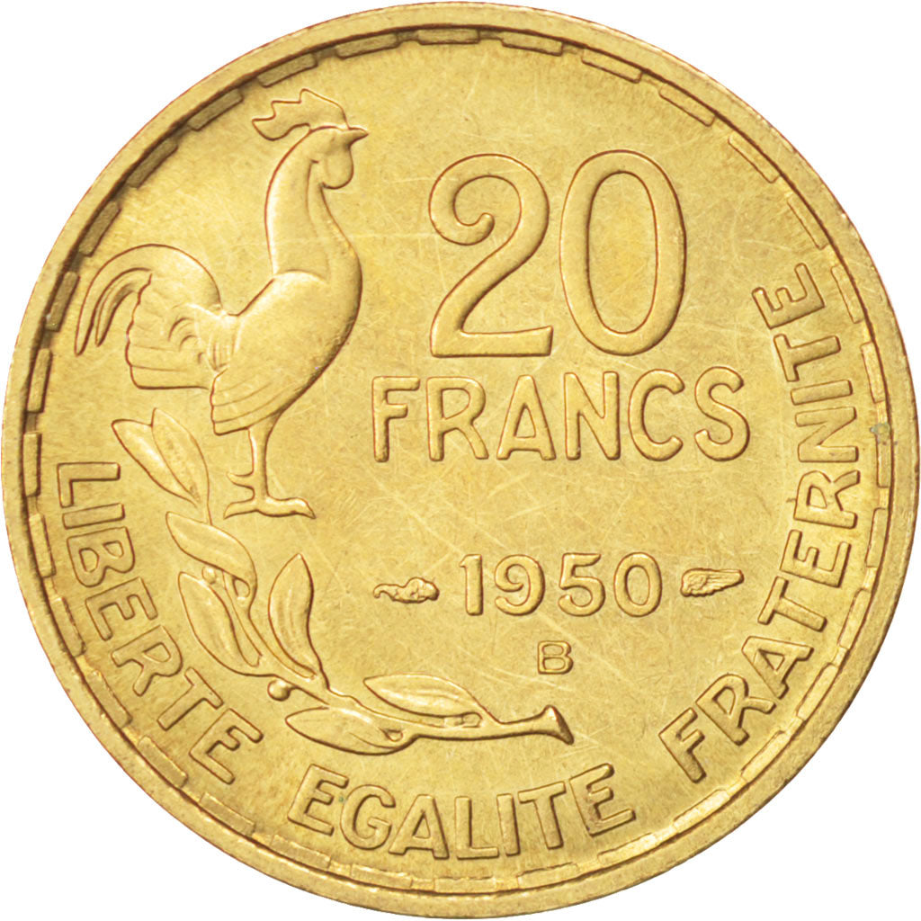 Francia, Guiraud, 20 Francs, 1950, Beaumont le Roger, SPL, Alluminio-bronzo,...