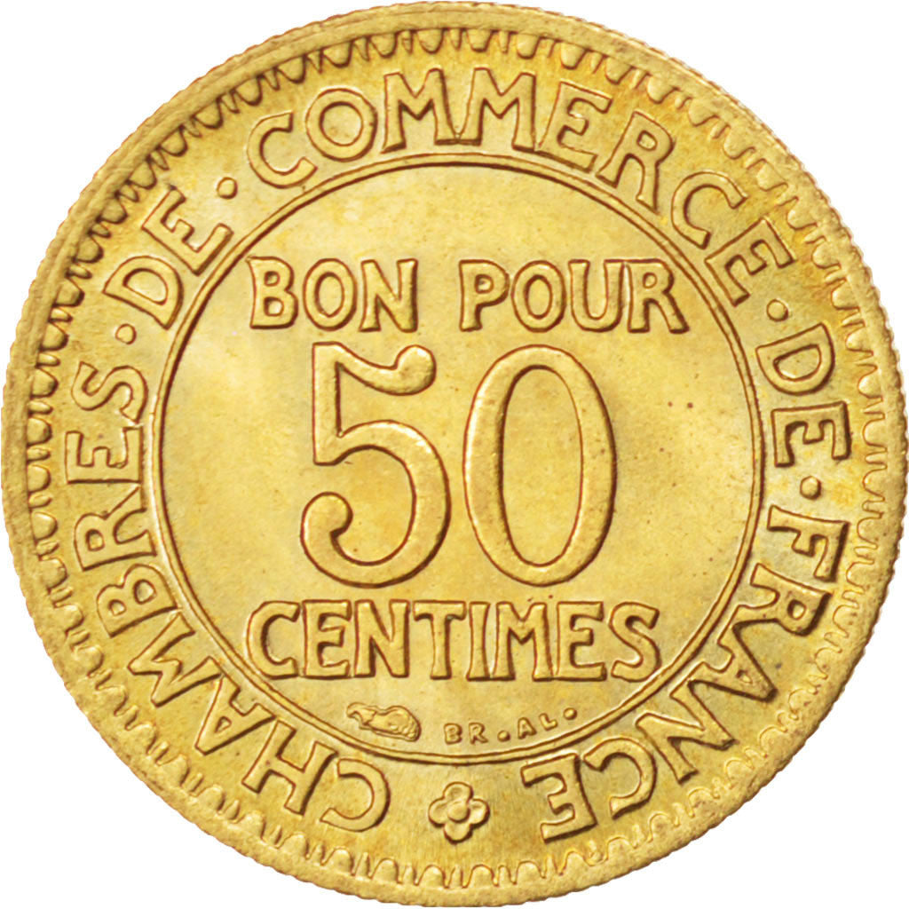 Monnaie, France, Chambre de commerce, 50 Centimes, 1922, SPL+, Aluminum-Bronze
