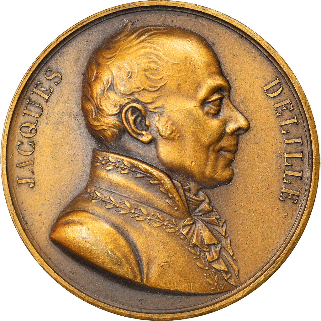 Francia, medaglia, Jacques Delille, Poète Français, Arts & Culture, 1821