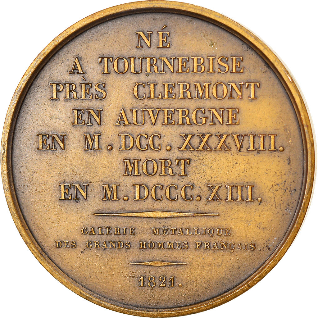 Francia, medaglia, Jacques Delille, Poète Français, Arts & Culture, 1821