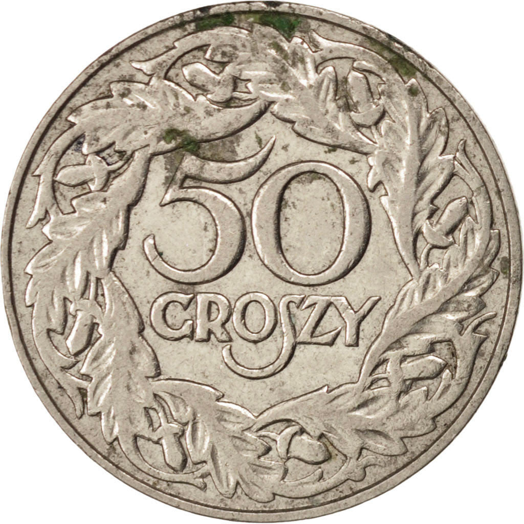 POLAND, 50 Groszy, 1923, KM #13, EF(40-45), Nickel, 23, 4.98