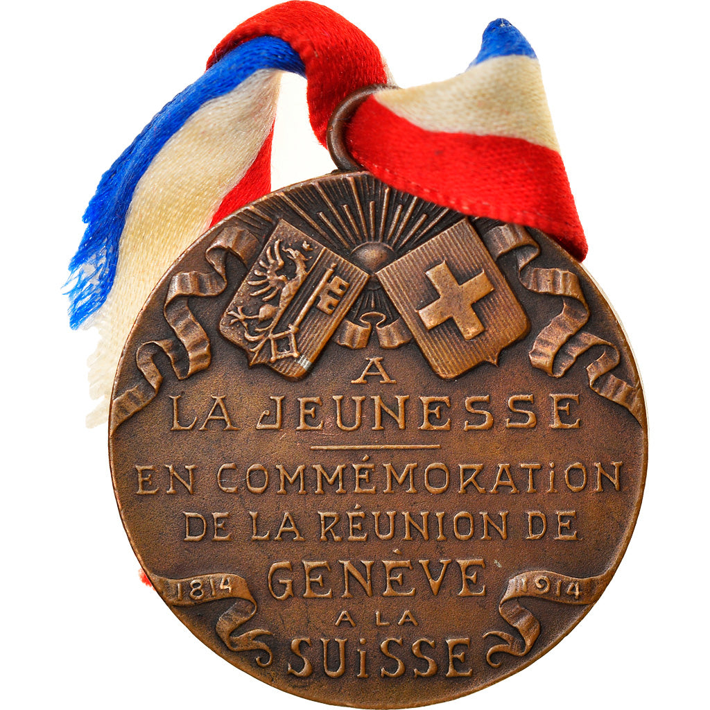Suisse, Médaille, Centenaire de la Réunion de Genève, Politics, Society, War