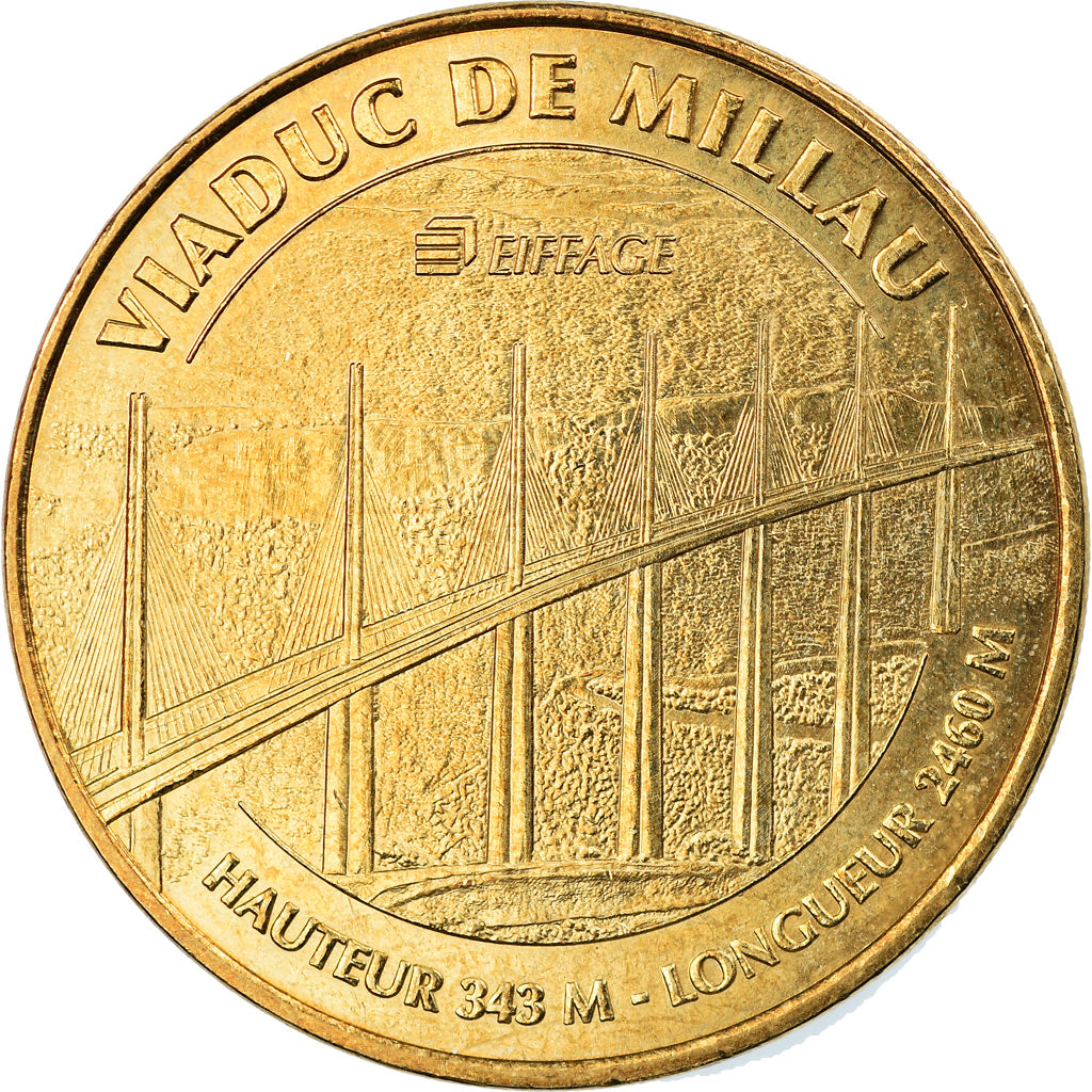 Francia, Token, Jetón turístico, 12/ Viaduc de Millau, Arts & Culture, 2009