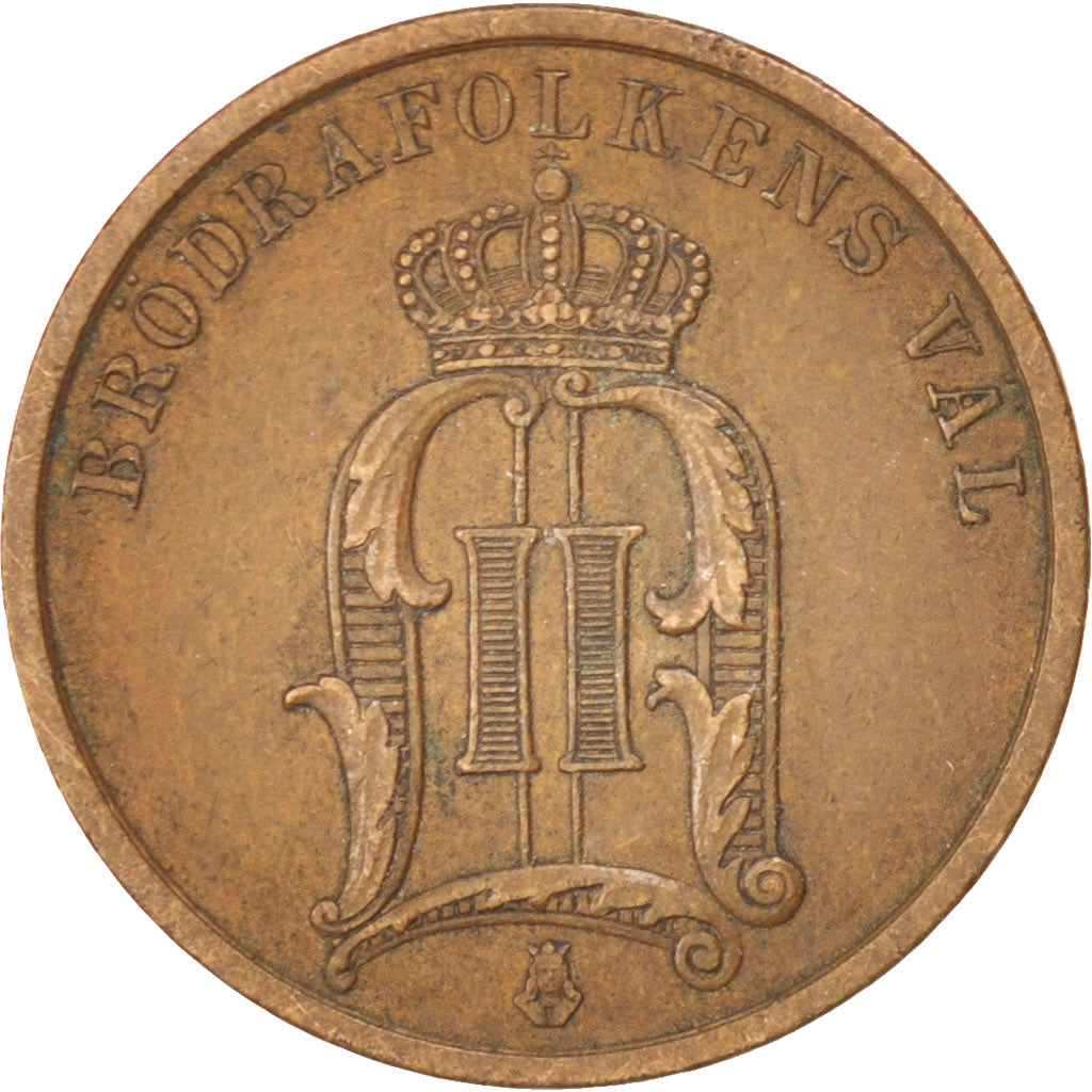 SWEDEN, 2 Ore, 1904, KM #746, EF(40-45), Bronze, 21, 4.10