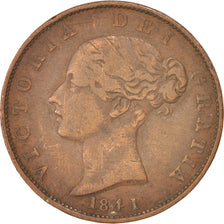 Great Britain, 1/2 Penny, 1841, KM #726, VF(20-25), Copper, 9.38