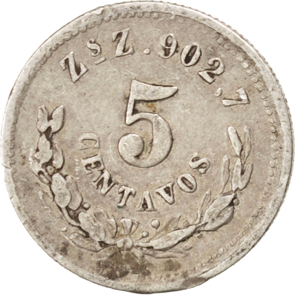 Coin, Mexico, 5 Centavos, 1888, Zacatecas, EF(40-45), Silver, KM:398.10