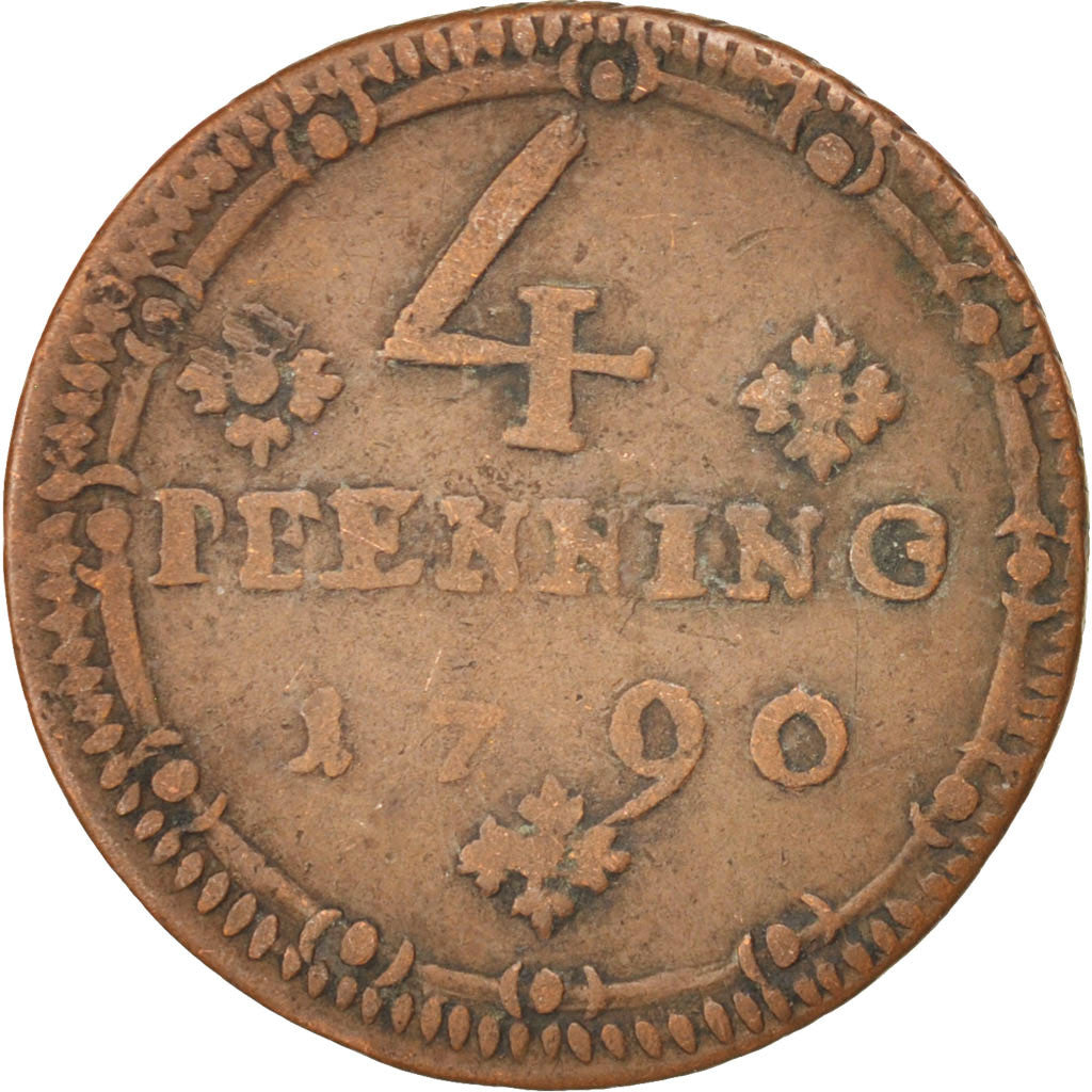 Coin, German States, MUNSTER, 4 Pfennig, 1790, VF(20-25), Copper, KM:446