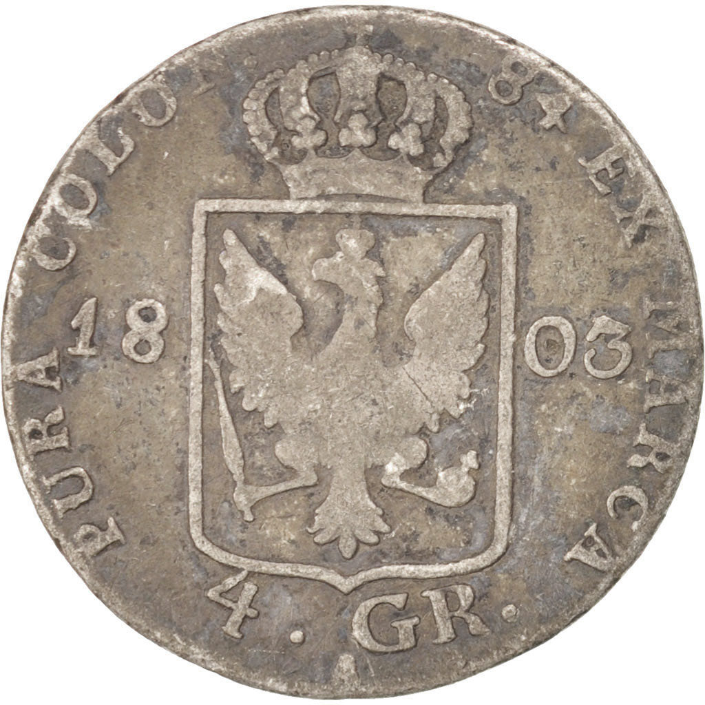 GERMAN STATES, 4 Groschen, 1803, KM #370, F(12-15), Silver, 4.80
